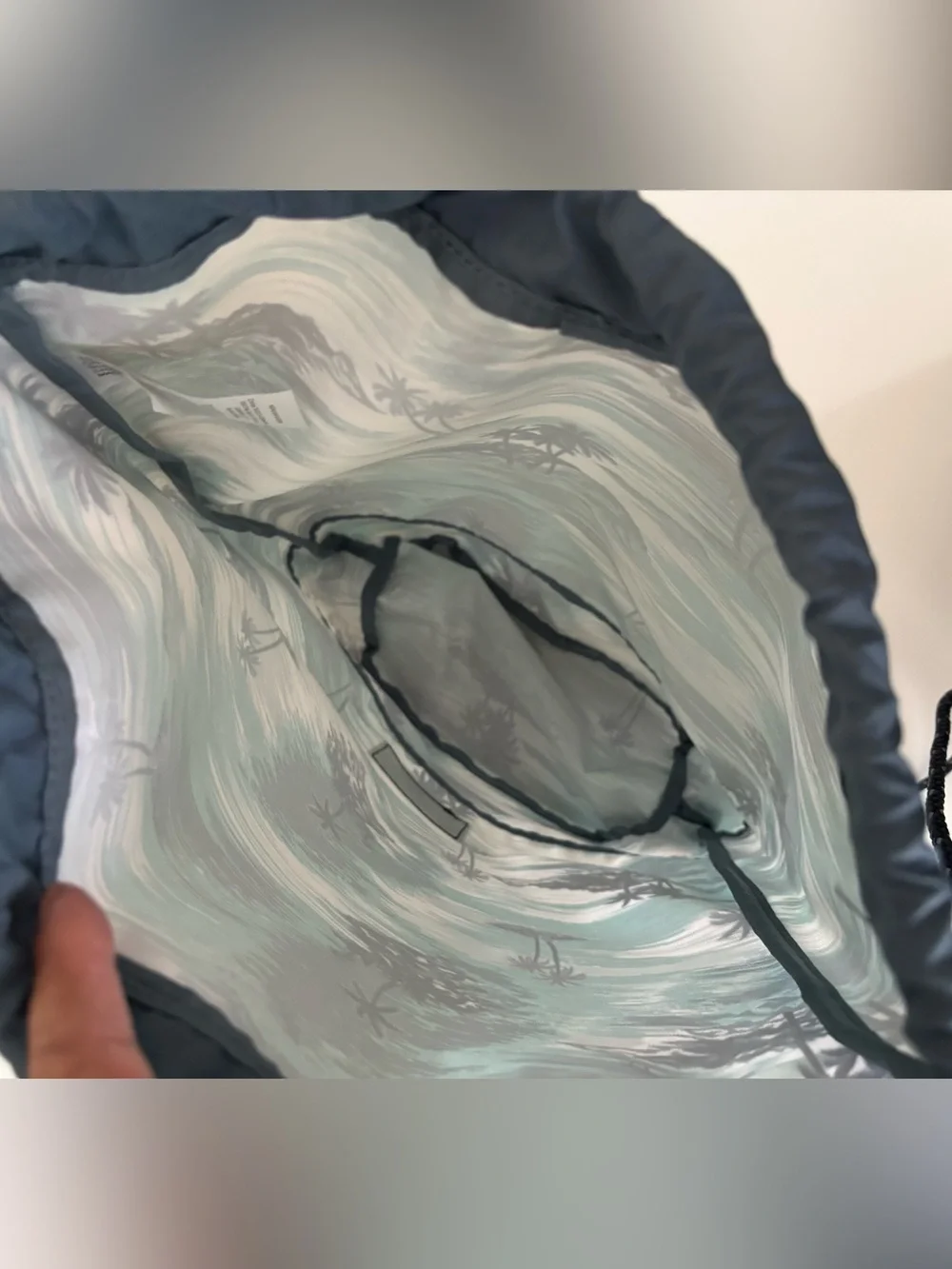 Dakine Teal, Navy & White Palm-Print Kids Swim Sack